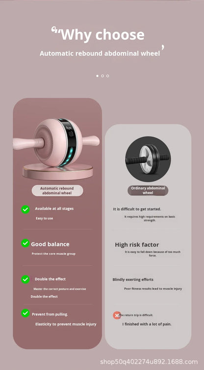 Automatic Intelligent Abdominal Muscle Roller Machine Home Fitness Exercise Equipment Rebound Abdominal Wheel for Male Plastic