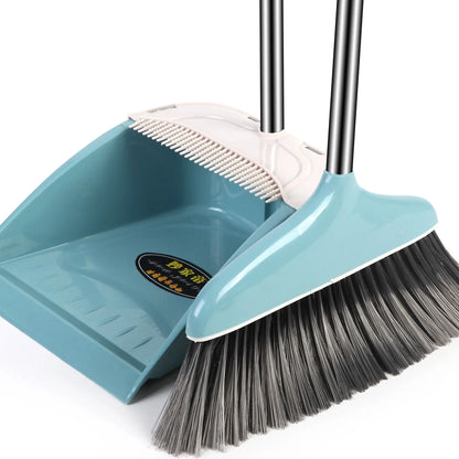 Stand up Broom and Dustpan for Home Use Foldable Long Handle 180 Degree Rotatable Broom Dustpan Combo Set