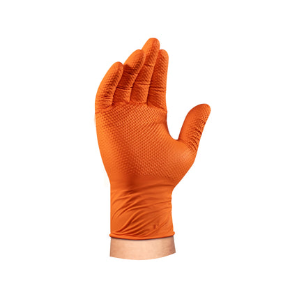 8mil Black Rubber Heavy Diamond Grip Disposable Industrial Working Gloves Nitrile Powder Free