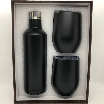 Wine Bottle Gift Box Set 304 Stainless Steel 12oz Eggshell Champagne Insulation Mug