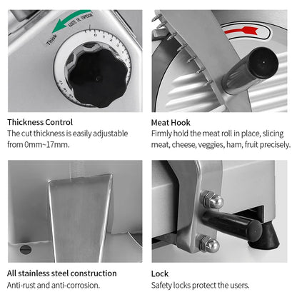 Butcher Deli Cold Cut Meat Cutting Machine Cuter Slicers Model El250 Meat Cutting Machine Price Manual Frozen Meat Slicer