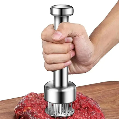 Stainless Steel Meat Tenderizer Tool 21 Sharp Needles Meat Piercing, Tenderizing Steak, Beef, Chicken, Pork, Small Meat Grinder