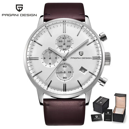 PAGANI DESIGN 2025 New Luxury Fashion Sapphire Japan VK67 Mens Watches Quartz Pointer Chronograph Waterproof Wrist Accessories