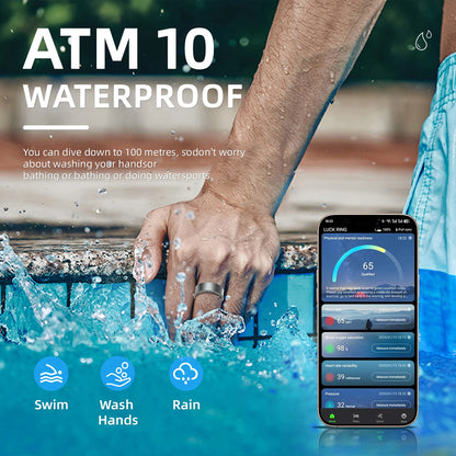 Hyperliving Anel Inteligente Personalizado para a Saúde com Logótipo OEM, Controlado por Aplicação, Resistente à Água 5ATM, Dispositivo Vestível para Galaxy