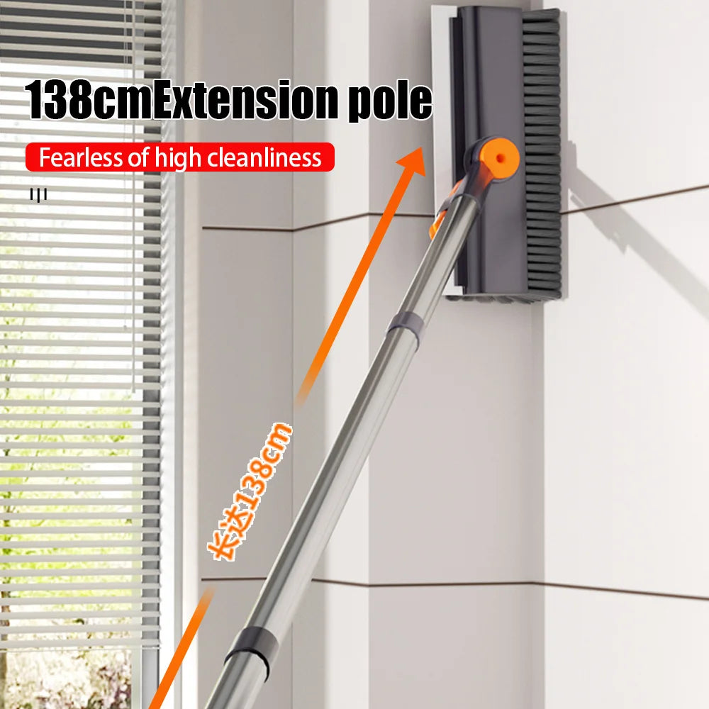 Adjustable Full Surface Broom for Pet Hair Removal Magic Carpet Brush Silicone Rubber Bristle Household Window Cleaning Product