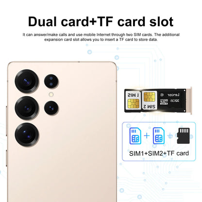Factory Price S25 Ultra 16GB+1TB Android Big Screen phone  Dual SIM LTE Mobile Phone  Model S25 with Full HD Screen 108MP Camera