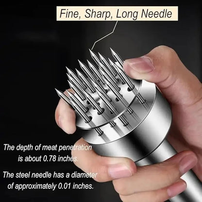 Stainless Steel Meat Tenderizer Tool 21 Sharp Needles Meat Piercing, Tenderizing Steak, Beef, Chicken, Pork, Small Meat Grinder