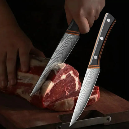 Manufactory Company's Custom 4-Piece Fruit Carving Knife Set Non-Stick Metal Pattern Blade Kitchen SS3CR13 Slicer Knives