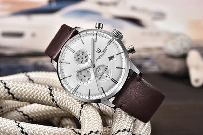 PAGANI DESIGN New Men Watches Multi time zone Quartz Business watch Auto Date Men Watches Japan Movt Watch Men Chronograph Gift