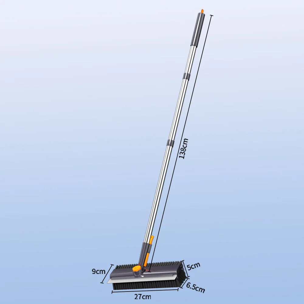 Adjustable Full Surface Broom for Pet Hair Removal Magic Carpet Brush Silicone Rubber Bristle Household Window Cleaning Product