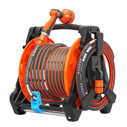 Equipamento de lavagem de automóveis e jardins de alta qualidade e grande procura: Enrolador de mangueira de jardim retrátil portátil com suporte para mangueira.