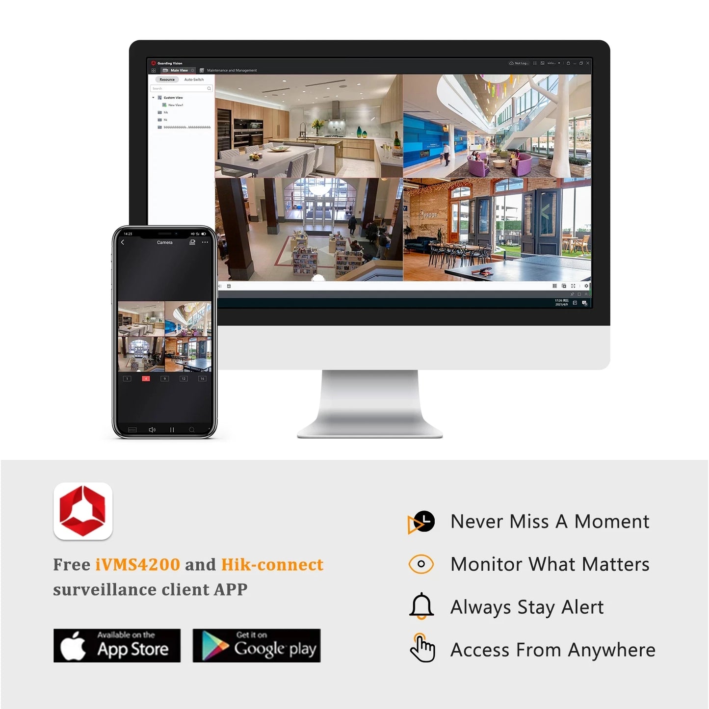 Hik Original Stock DS-2CD2387G2-LU 8MP 4K Full Color POE IP67 Built-in Mic ColorVu Turret Network CCTV Night Version NVR Cloud