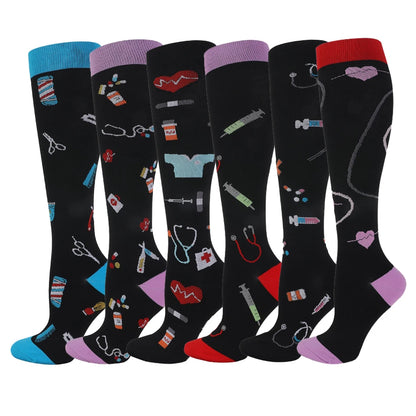 Wholesale 20-30mmhg Running Sport Socks Men Women Athletic Fun Stocking Knee High Nurse Compression Socks