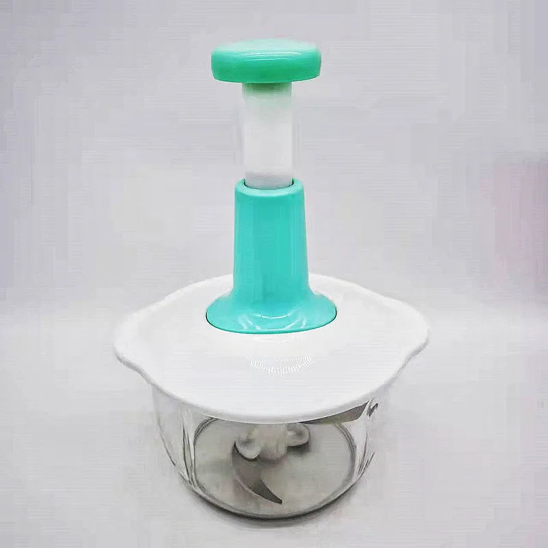 Picador de legumes manual com taça grande de 1,5L, picador de carne, picador de frutas e ervas, picador de alho e cebola.