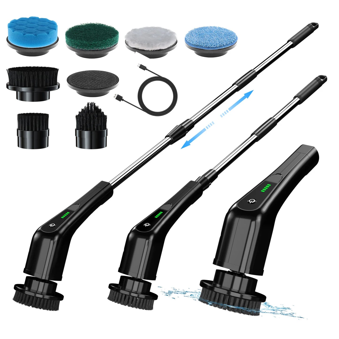 USA Warehouse Cleaning Products Household Cleaning Tools Accessories Electric Scrubber Cleaning Brush for Bathroom