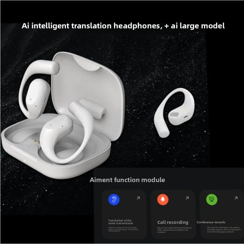 AI Smart Large Model Earphones Call Recording Real-Time Text Transcription Simultaneous Interpretation Translation for Android