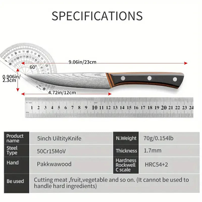 Manufactory Company's Custom 4-Piece Fruit Carving Knife Set Non-Stick Metal Pattern Blade Kitchen SS3CR13 Slicer Knives