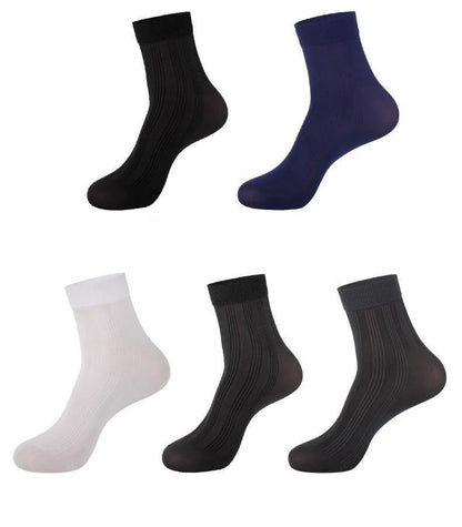 Wholesale 10 Pairs Gift Box Set Summer Thin Socks Ice Silk Sheer Business Dress Socks for Men