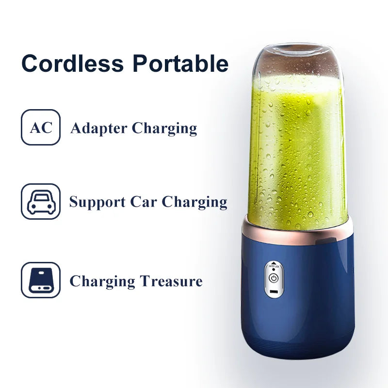 LOVFE 400ml Usb Rechargeable Electric Personal Blender Mini Portable Blender for Fresh Juice Juicer
