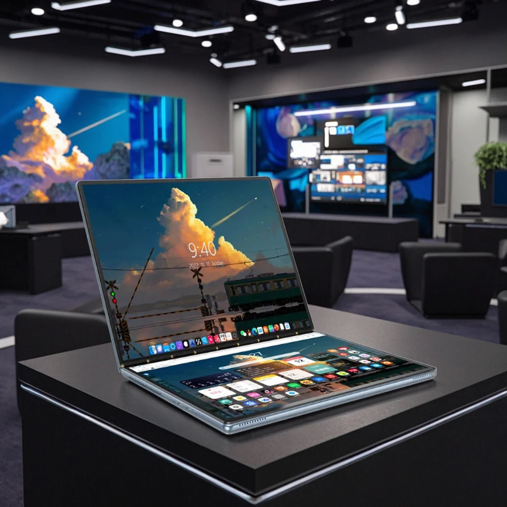 2024 14 inch Dual Touch Screen Laptop N100 DDR5 16G 12Gen 9000 Battery Laptop Pc