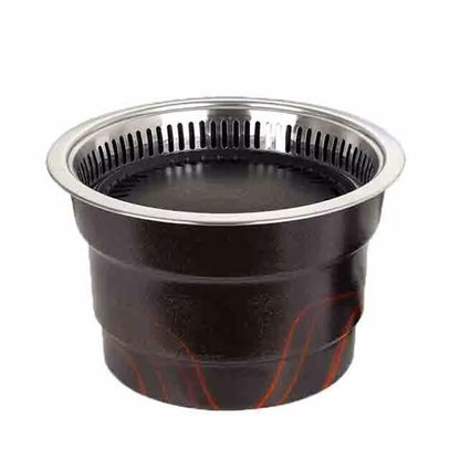 High Quality Round Shape Stainless Steel Indoor Restaurant Equipment Downward Exhaust Smoke Electric BBQ Grill