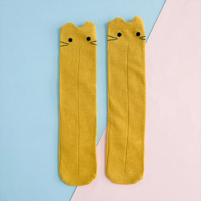 BONYPONY Cartoon Cute Kids Cotton Socks  Baby Cotton Socks Knee High Long LegWarmers Boy GirlS Children Long Socks