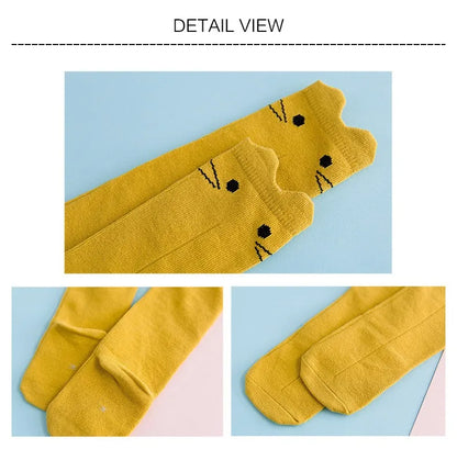 BONYPONY Cartoon Cute Kids Cotton Socks  Baby Cotton Socks Knee High Long LegWarmers Boy GirlS Children Long Socks