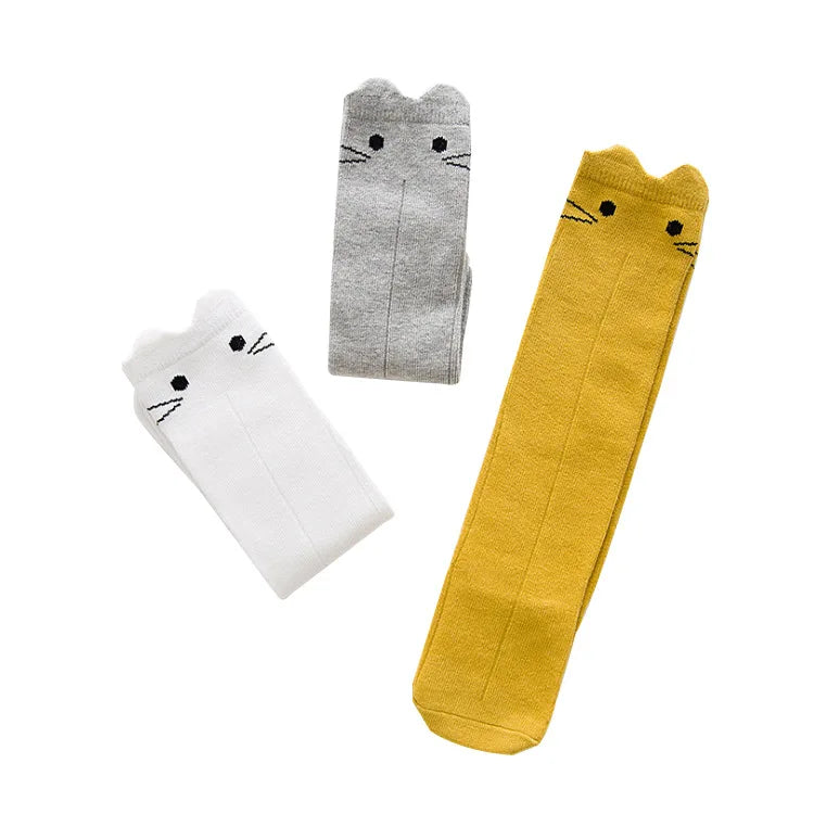 BONYPONY Cartoon Cute Kids Cotton Socks  Baby Cotton Socks Knee High Long LegWarmers Boy GirlS Children Long Socks