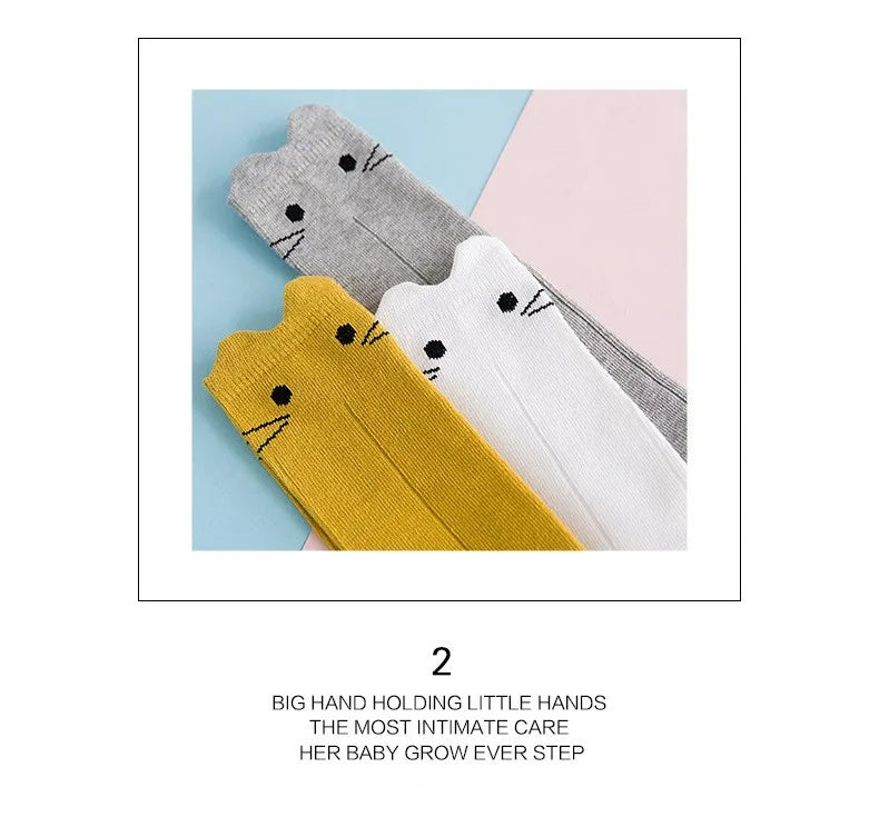 BONYPONY Cartoon Cute Kids Cotton Socks  Baby Cotton Socks Knee High Long LegWarmers Boy GirlS Children Long Socks