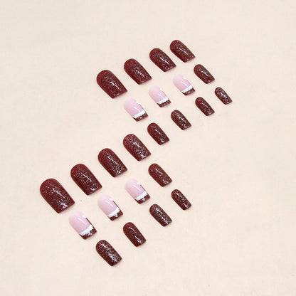 W812 Cat Eye Press-On ABS False Nails Trendy Wholesale Lot with Magnetic Effect Butterfly Design for Fingers Beauty Product