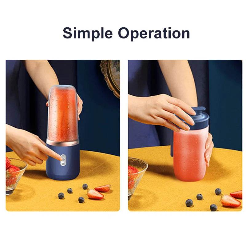 LOVFE 400ml Usb Rechargeable Electric Personal Blender Mini Portable Blender for Fresh Juice Juicer