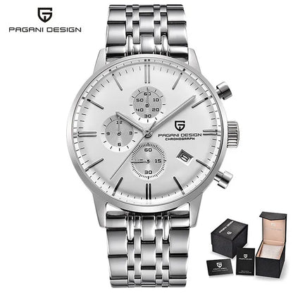 PAGANI DESIGN 2025 New Luxury Fashion Sapphire Japan VK67 Mens Watches Quartz Pointer Chronograph Waterproof Wrist Accessories