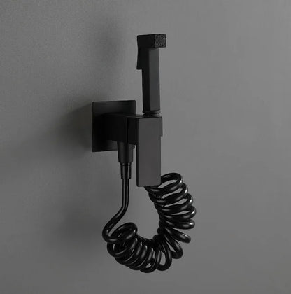 Matte Black Brass Handheld Sprayer Bidet  Shattaf Full Set Cold and Hot Mixer Faucet