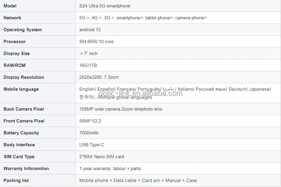 Recomendo vivamente o smartphone Galaxy S24 Ultra com 16 GB de RAM e 1 TB de armazenamento, ecrã de 7,3 polegadas, desbloqueado, com S-Pen, 4G, Wi-Fi e sistema Android (S23/S24).
