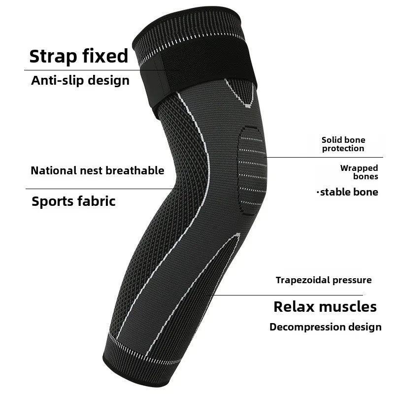 Men Women's Sports Nylon Knee Pads Flexible Football Protective Gear with Compression Leg Guards Elbow Straps for Cycling Gym