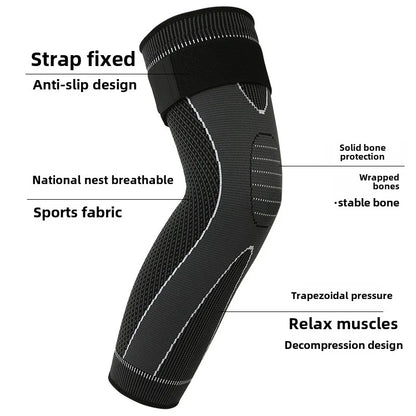 Men Women's Sports Nylon Knee Pads Flexible Football Protective Gear with Compression Leg Guards Elbow Straps for Cycling Gym