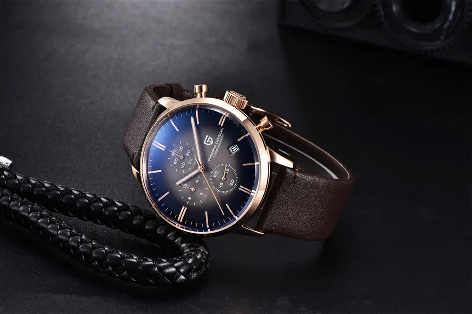 PAGANI DESIGN 2025 New Luxury Fashion Sapphire Japan VK67 Mens Watches Quartz Pointer Chronograph Waterproof Wrist Accessories