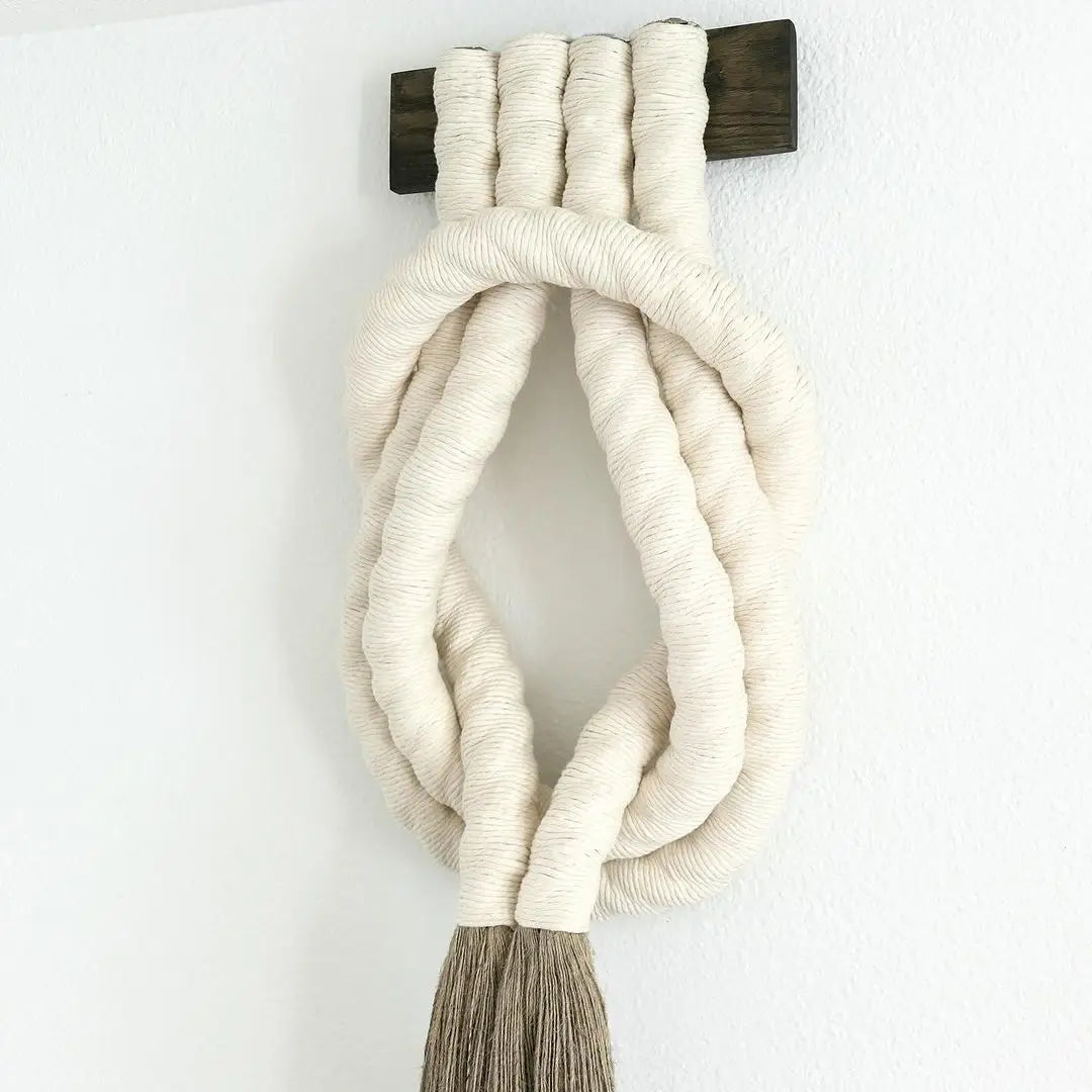 Handmade Black Knotted Design with Long Tassels Minimalist Macrame Wall Hangings Set for Kids' Room