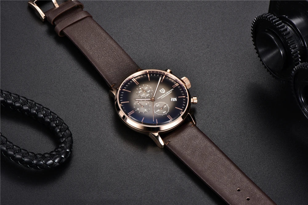 PAGANI DESIGN New Men Watches Multi time zone Quartz Business watch Auto Date Men Watches Japan Movt Watch Men Chronograph Gift