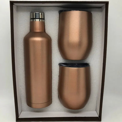 Wine Bottle Gift Box Set 304 Stainless Steel 12oz Eggshell Champagne Insulation Mug