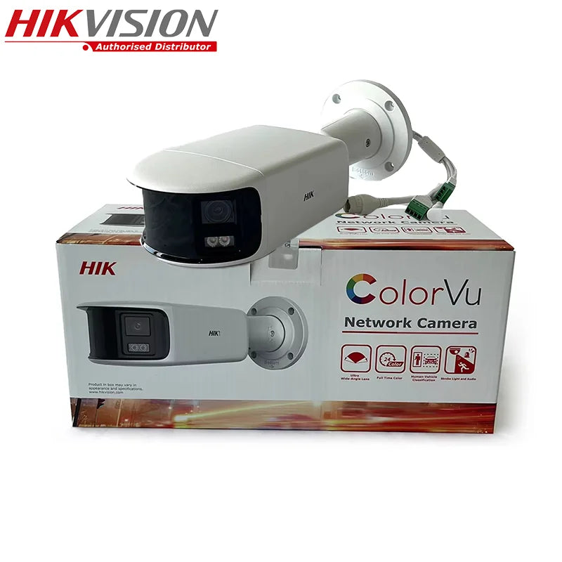 Hikvision DS-2CD2T47G2P-LSU/SL 4 MP Panoramic ColorVu Fixed Bullet Network Camera Active Strobe Light Audio Alarm