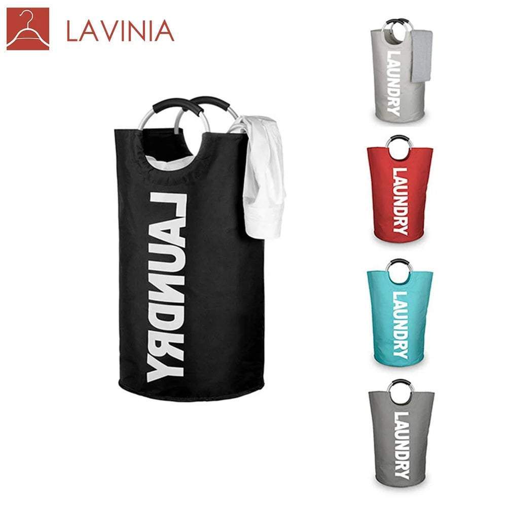 Lavinia Lightweight Home Storage Collapsible Fabric Laundry Hamper Laundry Bag Folding Laundry Basket