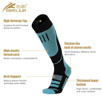 Comfortable Breathable Sport Sock Thick Terry Cushion Skiing Socks Long Warm Performance Snowboard Ski Socks