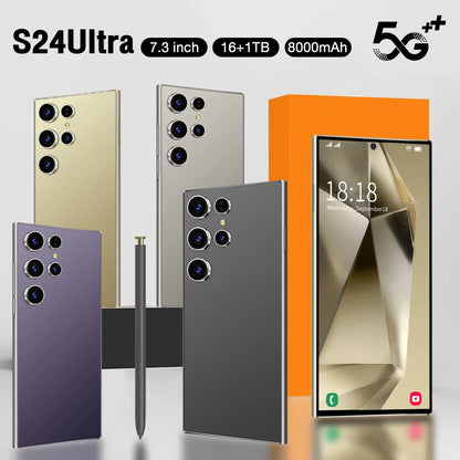 2025 NEW Original Unlocked Dual Card 5G Smart Phone HD 5G Cellphone Android 14 S24 Ultra 16GB + 1TGB Smartphone