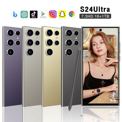 Recomendo vivamente o smartphone Galaxy S24 Ultra com 16 GB de RAM e 1 TB de armazenamento, ecrã de 7,3 polegadas, desbloqueado, com S-Pen, 4G, Wi-Fi e sistema Android (S23/S24).