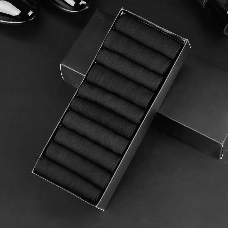 Wholesale 10 Pairs Gift Box Set Summer Thin Socks Ice Silk Sheer Business Dress Socks for Men