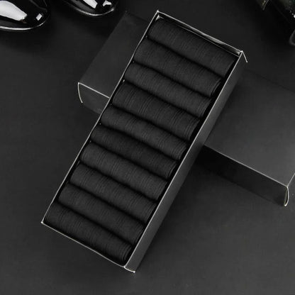 Wholesale 10 Pairs Gift Box Set Summer Thin Socks Ice Silk Sheer Business Dress Socks for Men