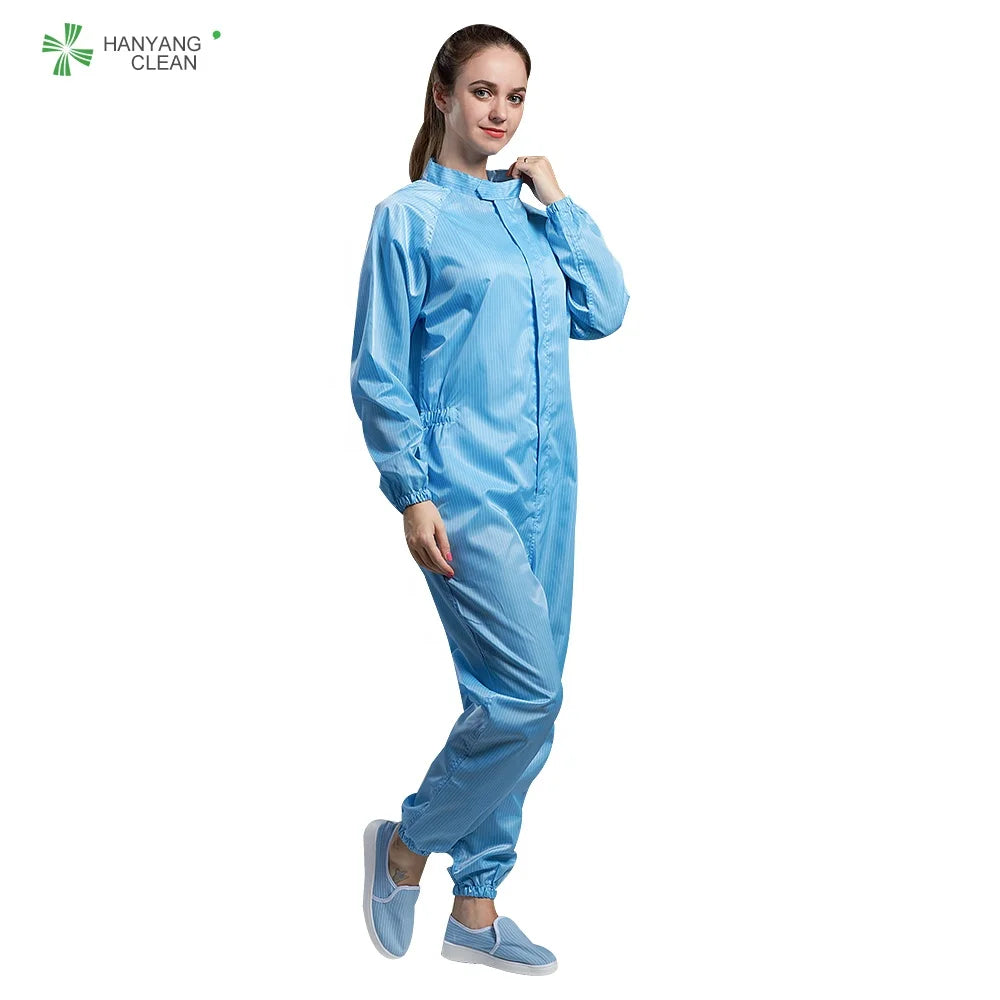 H-1108 Antistatic Esd Cleanroom Jumpsuit Coveralls with Caps