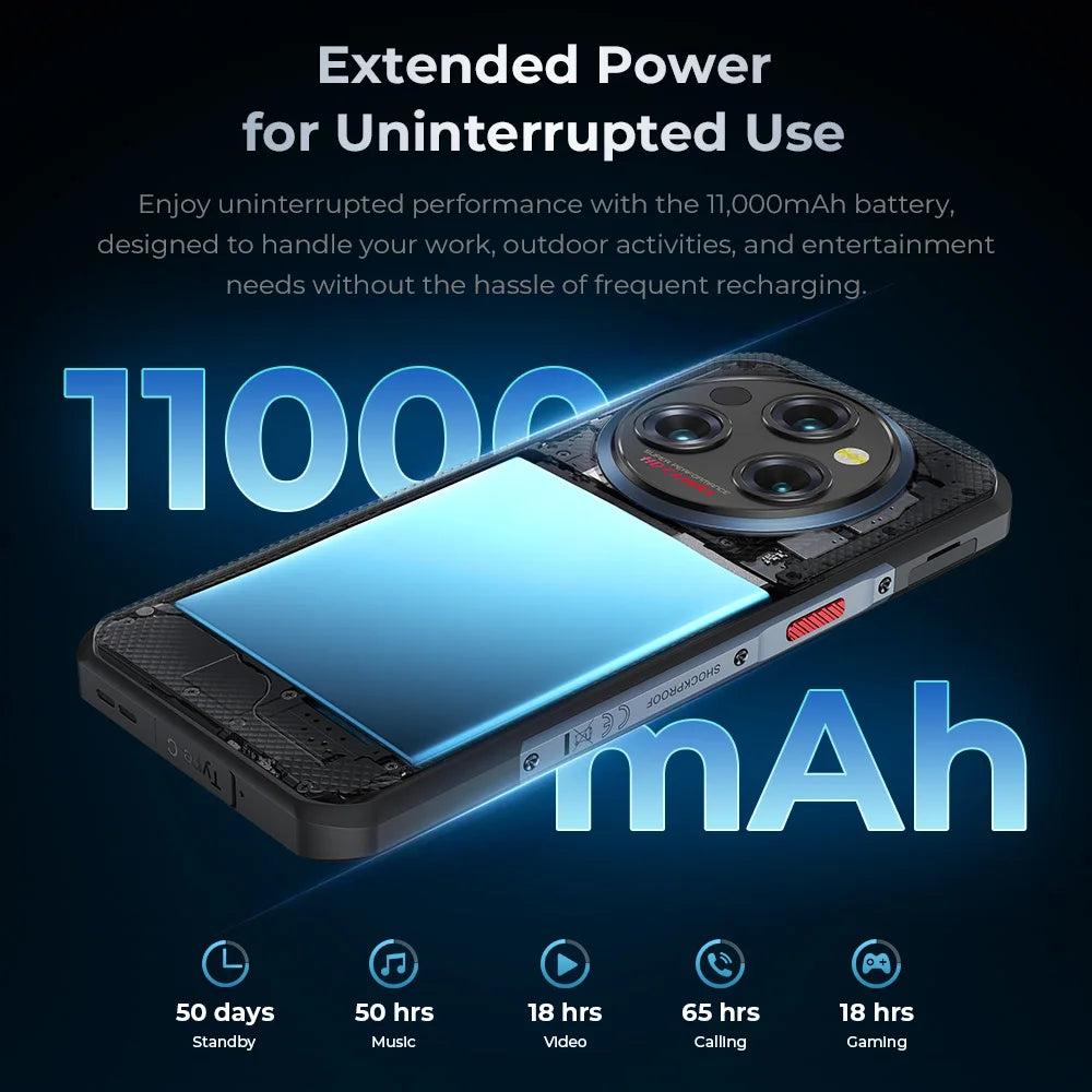 Hot Sale Oukitel Wp35S 4g Smartphone 11000mah 6.56 inch IPS Display Helio G85 6gb+256gb Support NFC 60Hz Octa Core Rugged Phone
