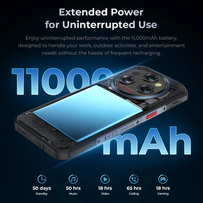Hot Sale Oukitel Wp35S 4g Smartphone 11000mah 6.56 inch IPS Display Helio G85 6gb+256gb Support NFC 60Hz Octa Core Rugged Phone